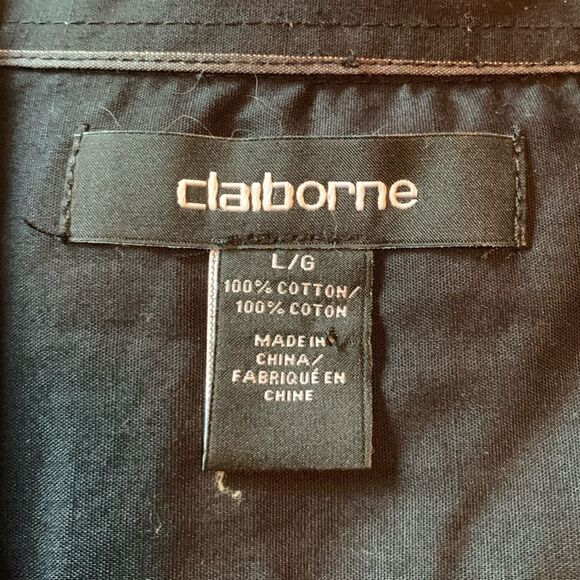 3 for $30! Claiborne purple stripped button down shirt - Picture 3 of 11